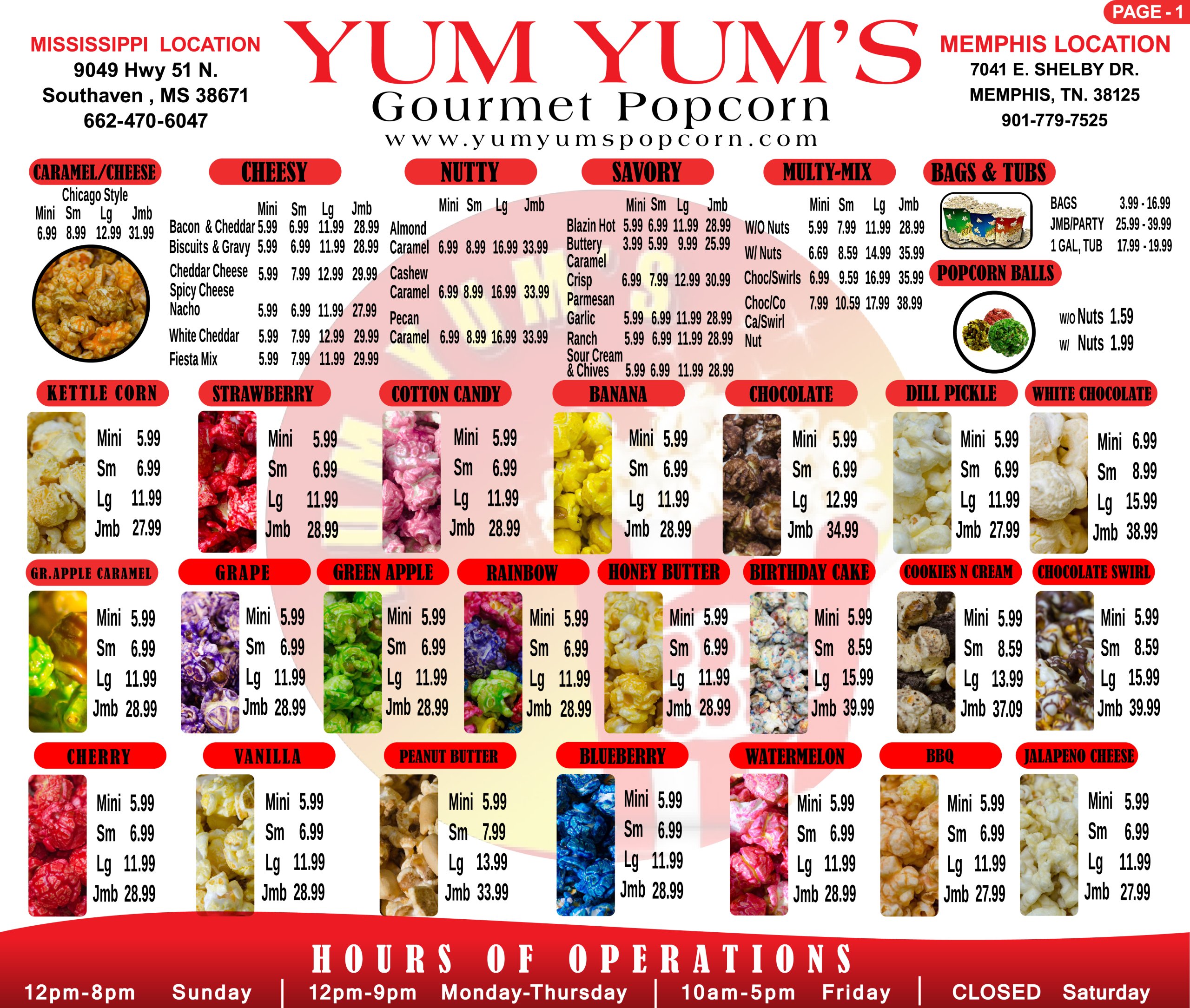 Popcorn Factory Specials Yum Yum’s Gourmet Popcorn